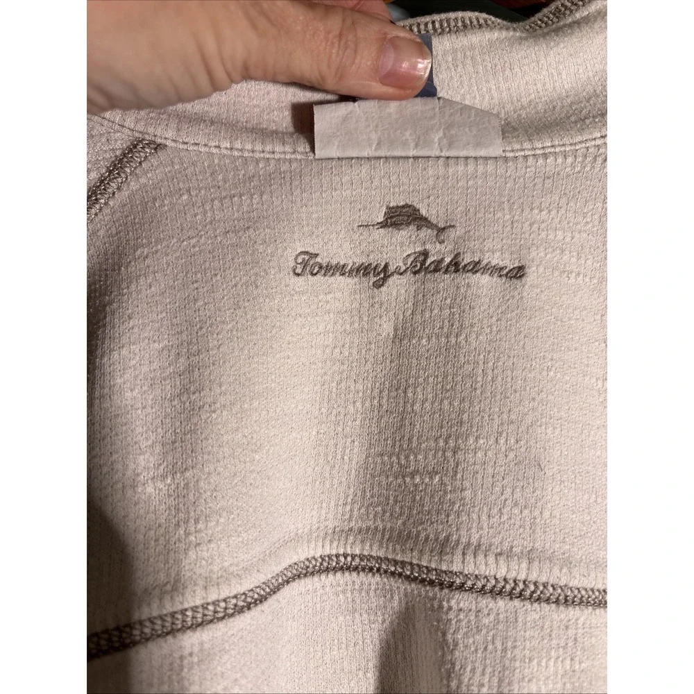 Tommy Bahama Reversible Quarter Zip Pullover Sz XL. Cotton & Tencel. - Picture 7 of 10